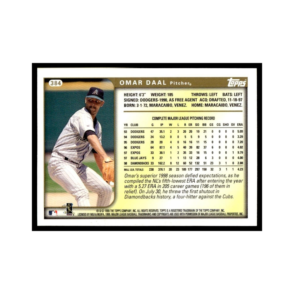 Omar Daal 1999 Topps #384 Arizona Diamondbacks Baseball Card NM