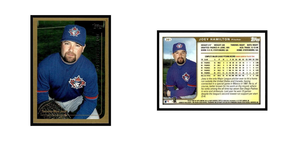 Joey Hamilton 1999 Topps #381 Toronto Blue Jays Baseball Card NM