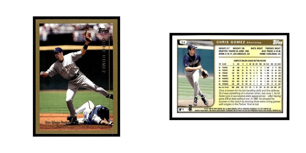 Chris Gomez 1999 Topps #54 San Diego Padres Baseball Card NM