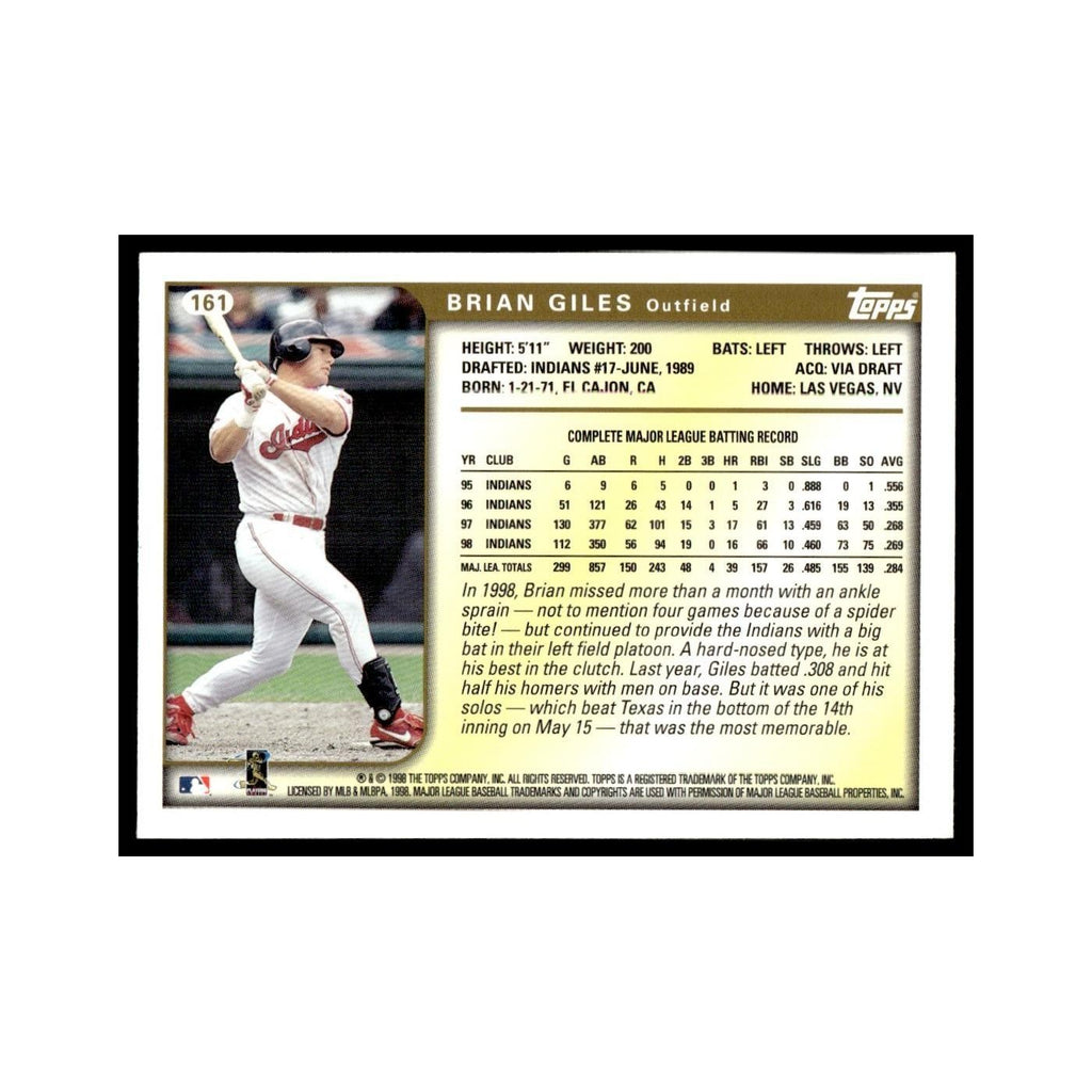 Brian Giles 1999 Topps #161 Cleveland Indians Baseball Card NM