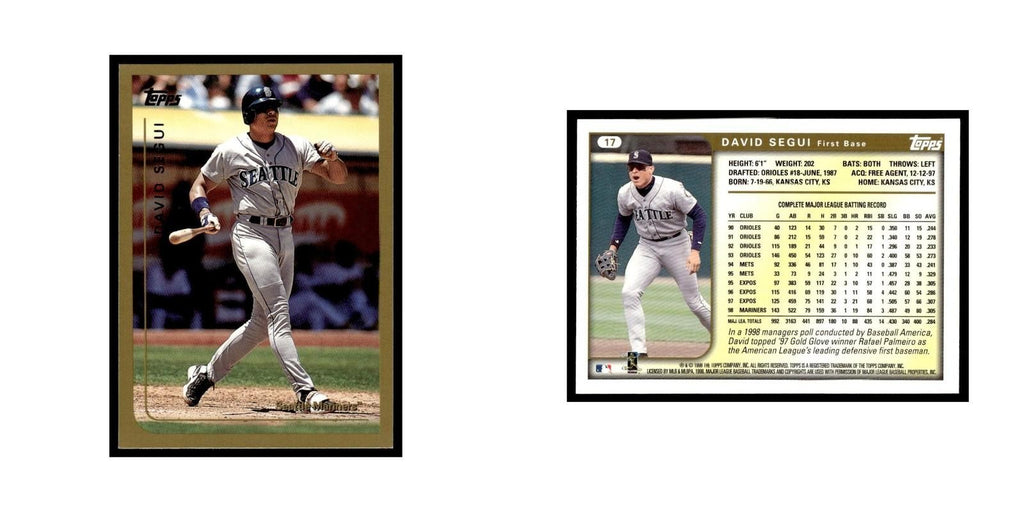 David Segui 1999 Topps #17 Seattle Mariners Baseball Card NM