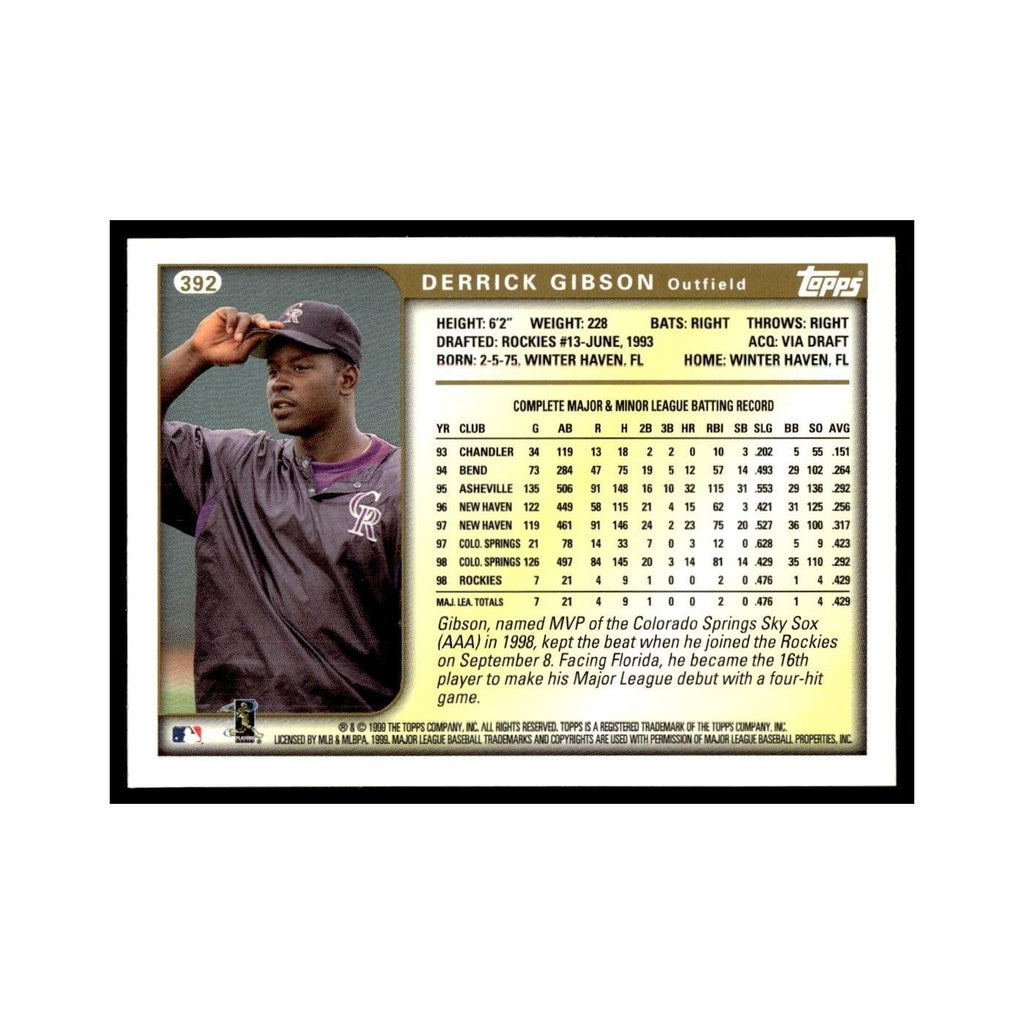 Derrick Gibson 1999 Topps #392 Colorado Rockies Baseball Card NM