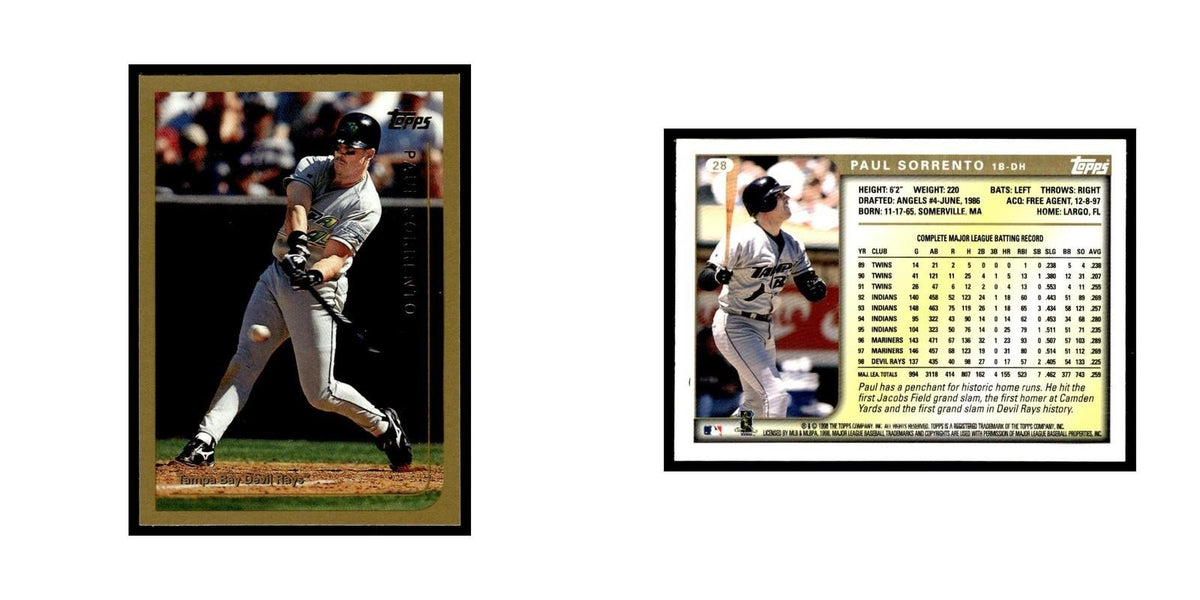 Paul Sorrento 1999 Topps #28 Tampa Bay Devil Rays Baseball Card NM