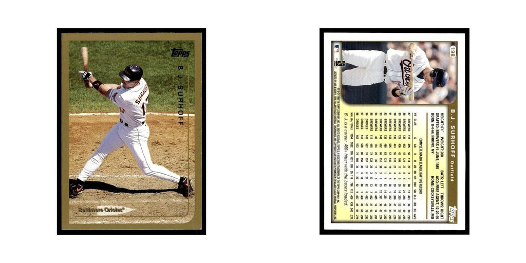 B.J. Surhoff 1999 Topps #198 Baltimore Orioles Baseball Card NM