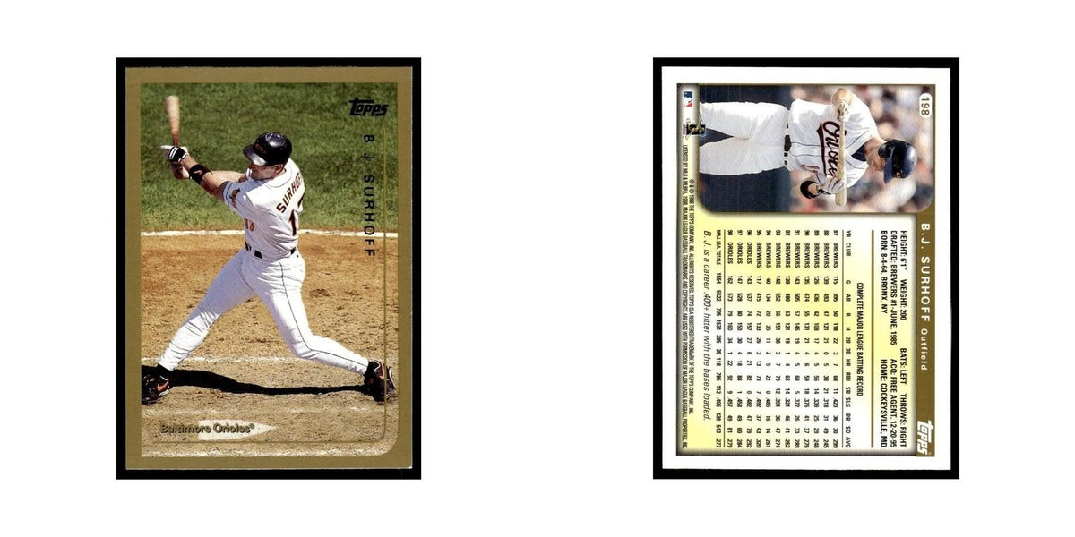 B.J. Surhoff 1999 Topps #198 Baltimore Orioles Baseball Card NM