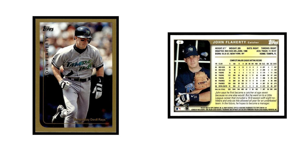 John Flaherty 1999 Topps #4 Tampa Bay Devil Rays Baseball Card NM