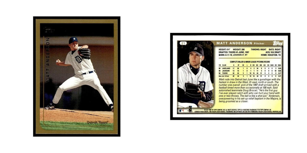 Matt Anderson 1999 Topps #21 Detroit Tigers Baseball Card NM