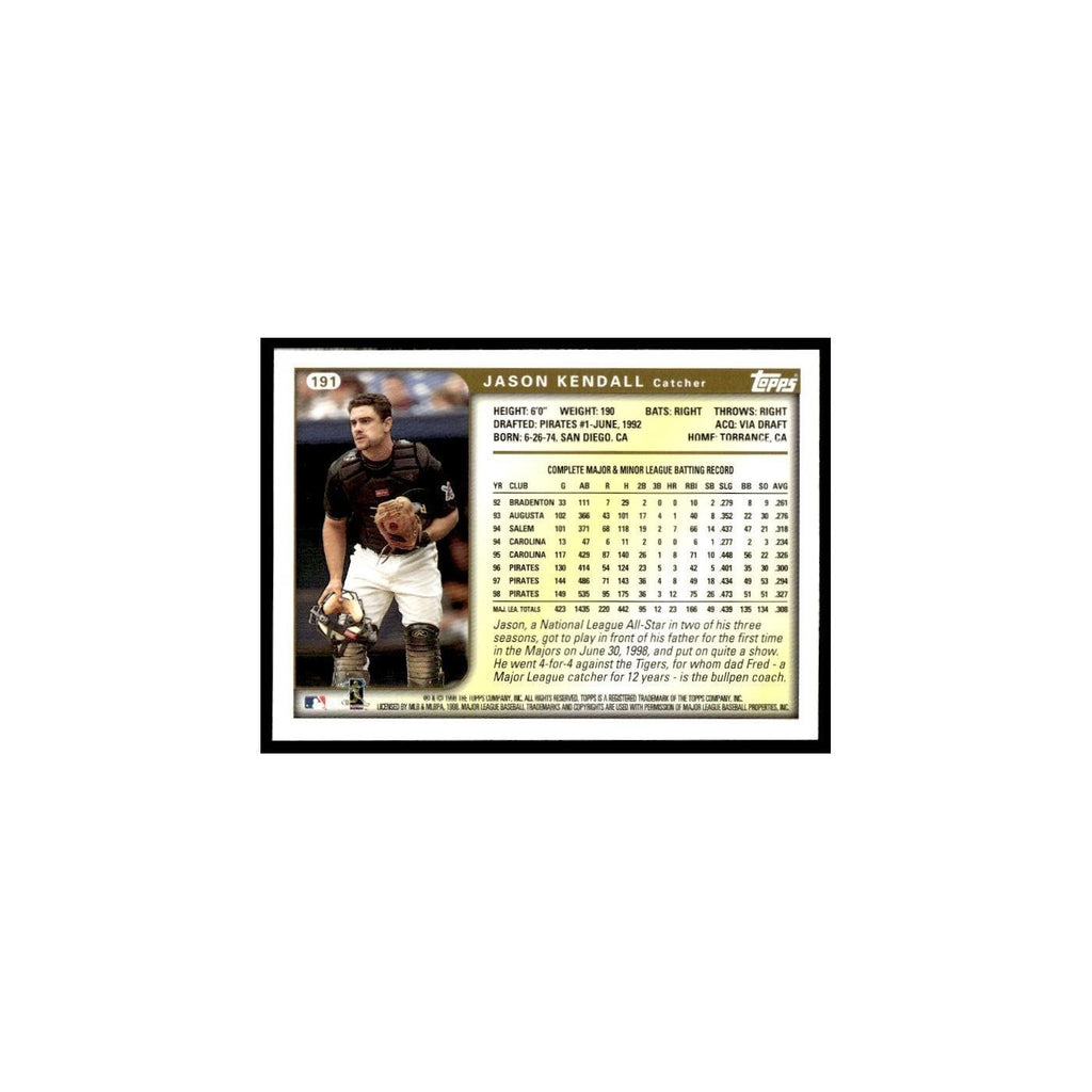 Jason Kendall 1999 Topps #191 Pittsburgh Pirates Baseball Card NM