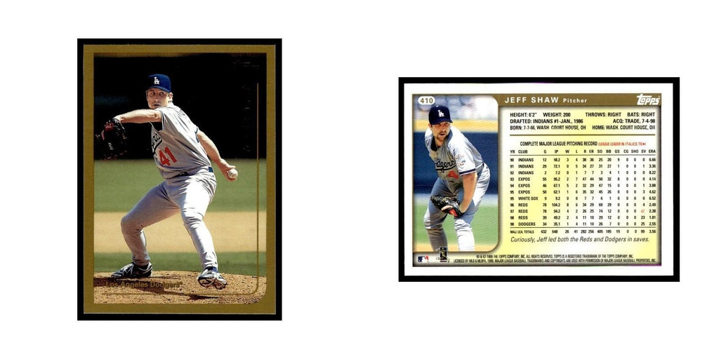 Jeff Shaw 1999 Topps #410 Los Angeles Dodgers Baseball Card NM