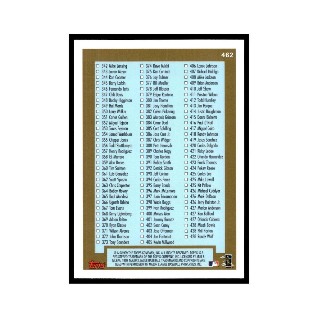 Series 2 Checklist 1999 Topps #462 Baseball Card NM