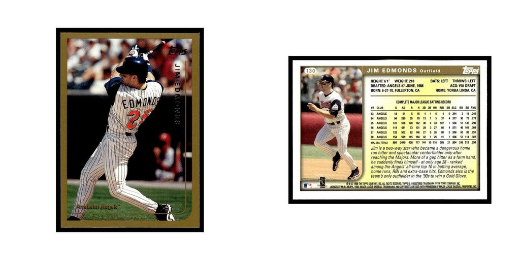 Jim Edmonds 1999 Topps #130 Anaheim Angels Baseball Card NM