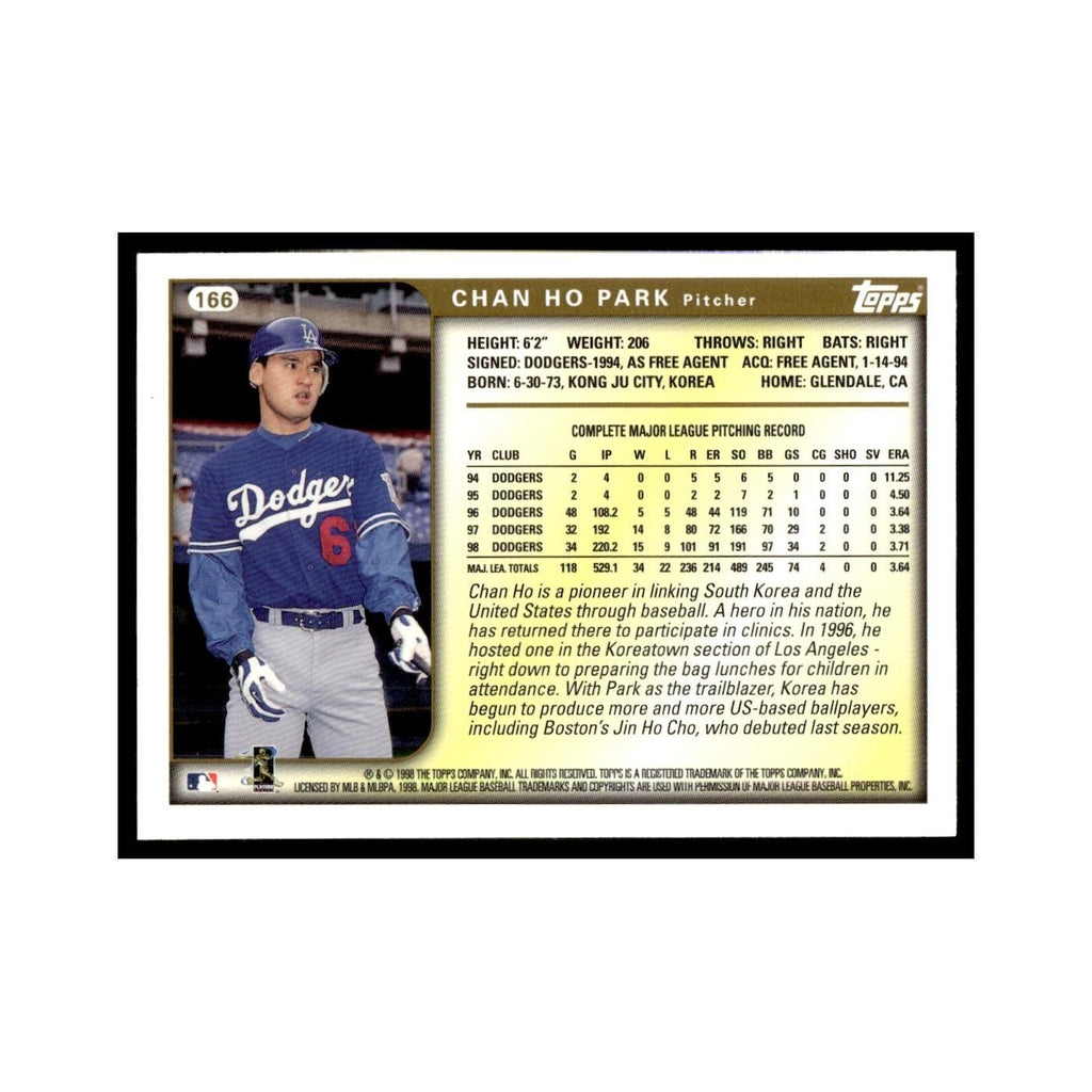 Chan Ho Park 1999 Topps #166 Los Angeles Dodgers Baseball Card NM