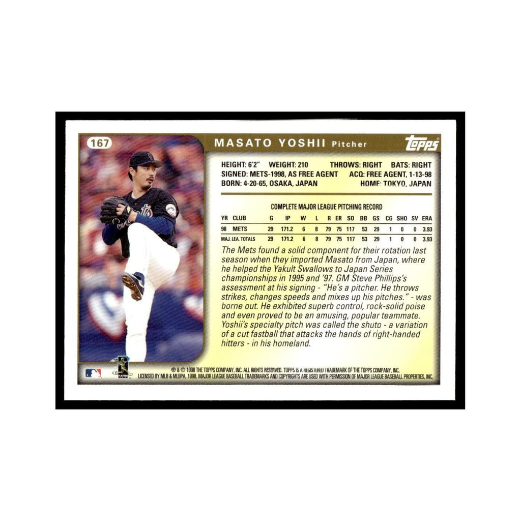 Masato Yoshii 1999 Topps #167 New York Mets Baseball Card NM