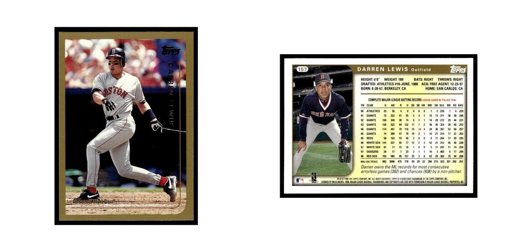 Darren Lewis 1999 Topps #157 Boston Red Sox Baseball Card NM