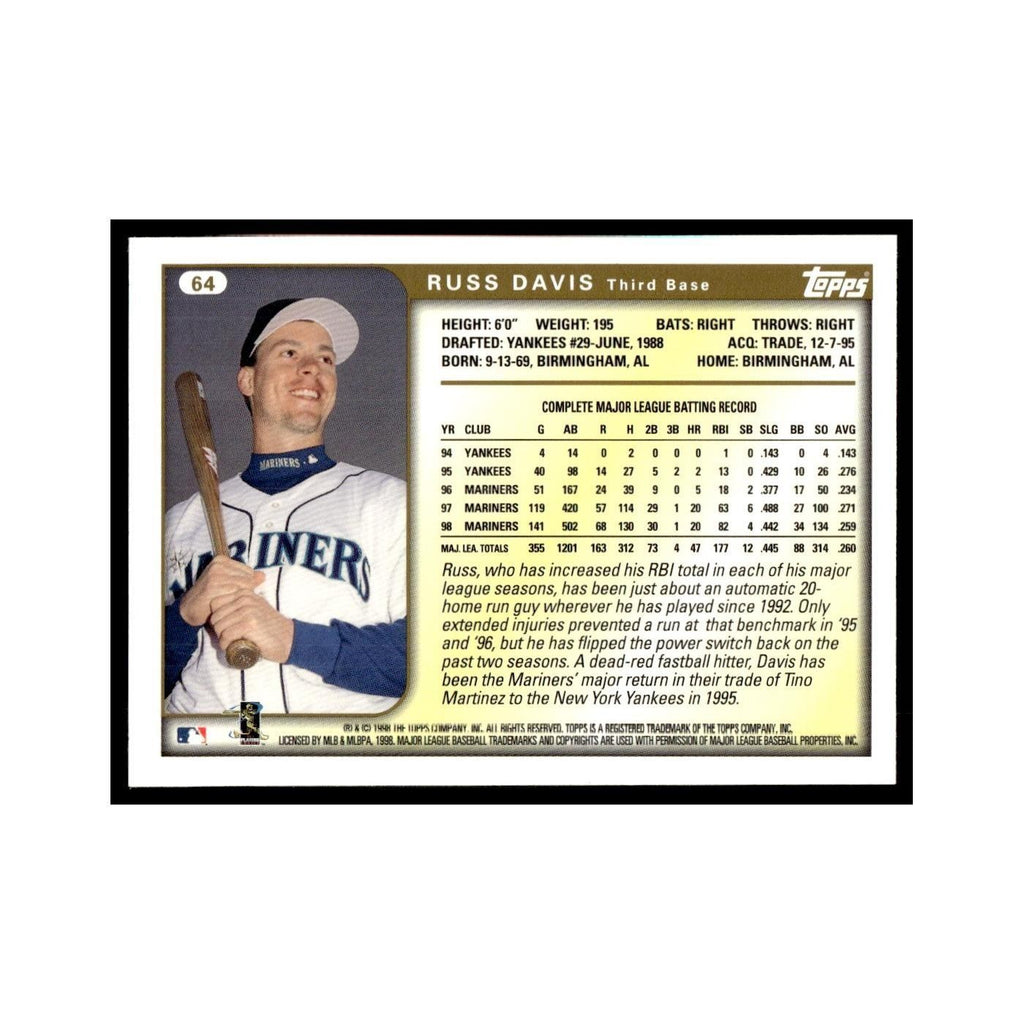 Russ Davis 1999 Topps #64 Seattle Mariners Baseball Card NM