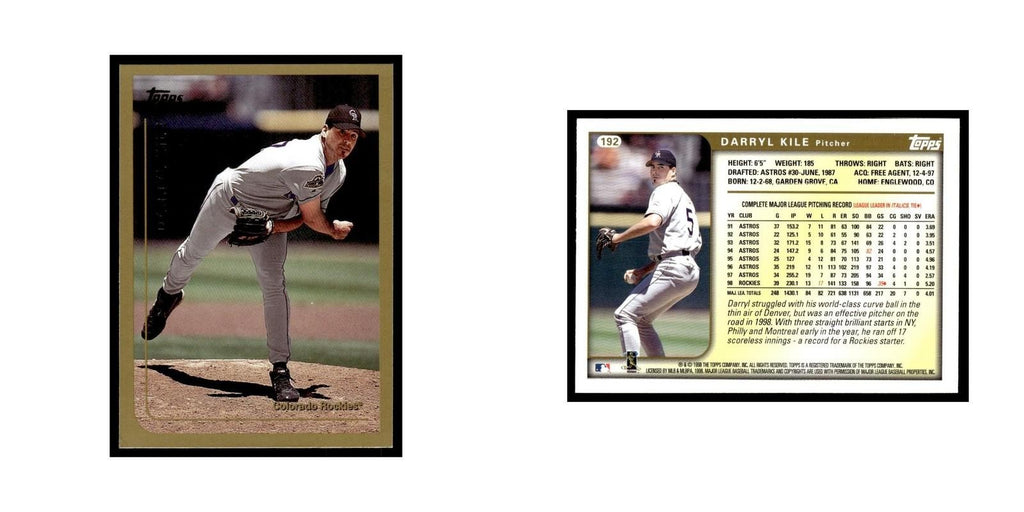 Darryl Kile 1999 Topps #192 Colorado Rockies Baseball Card NM