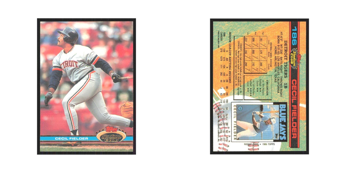 1991 Stadium Club Cecil Fielder Tigers #186