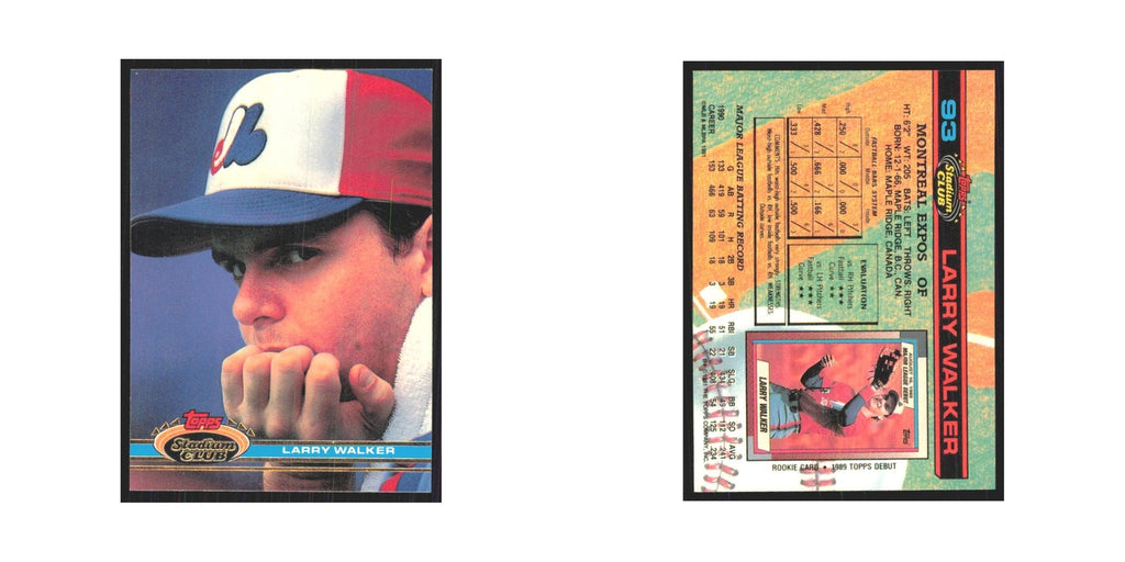 1991 Stadium Club Larry Walker Montreal Expos #93