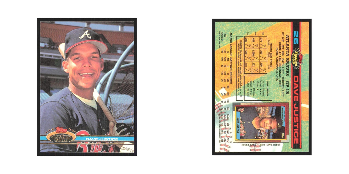 1991 Stadium Club Dave Justice Braves #26