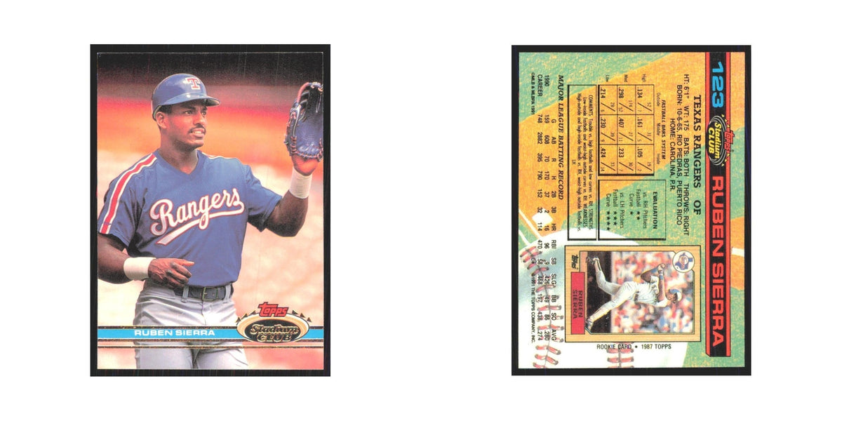 1991 Stadium Club Ruben Sierra Rangers #123