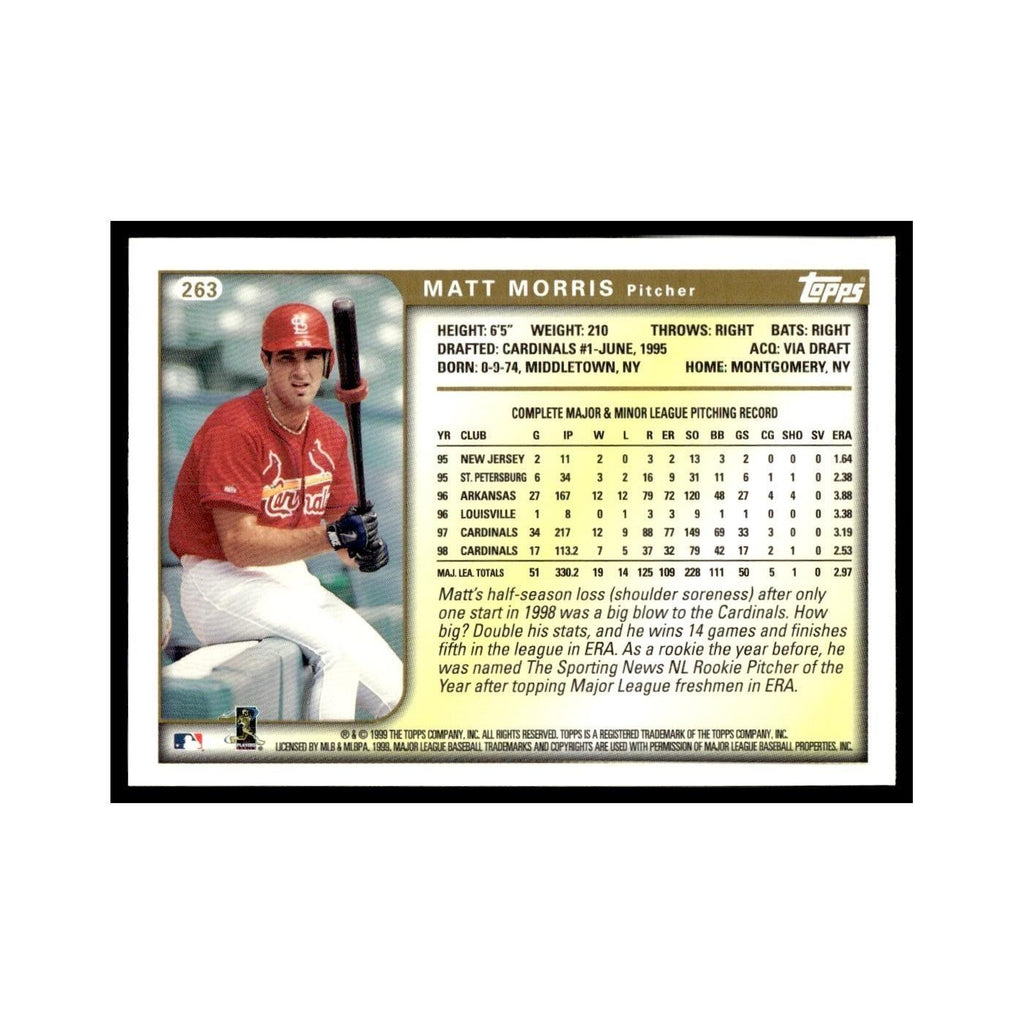 Matt Morris 1999 Topps #263 St. Louis Cardinals Baseball Card NM