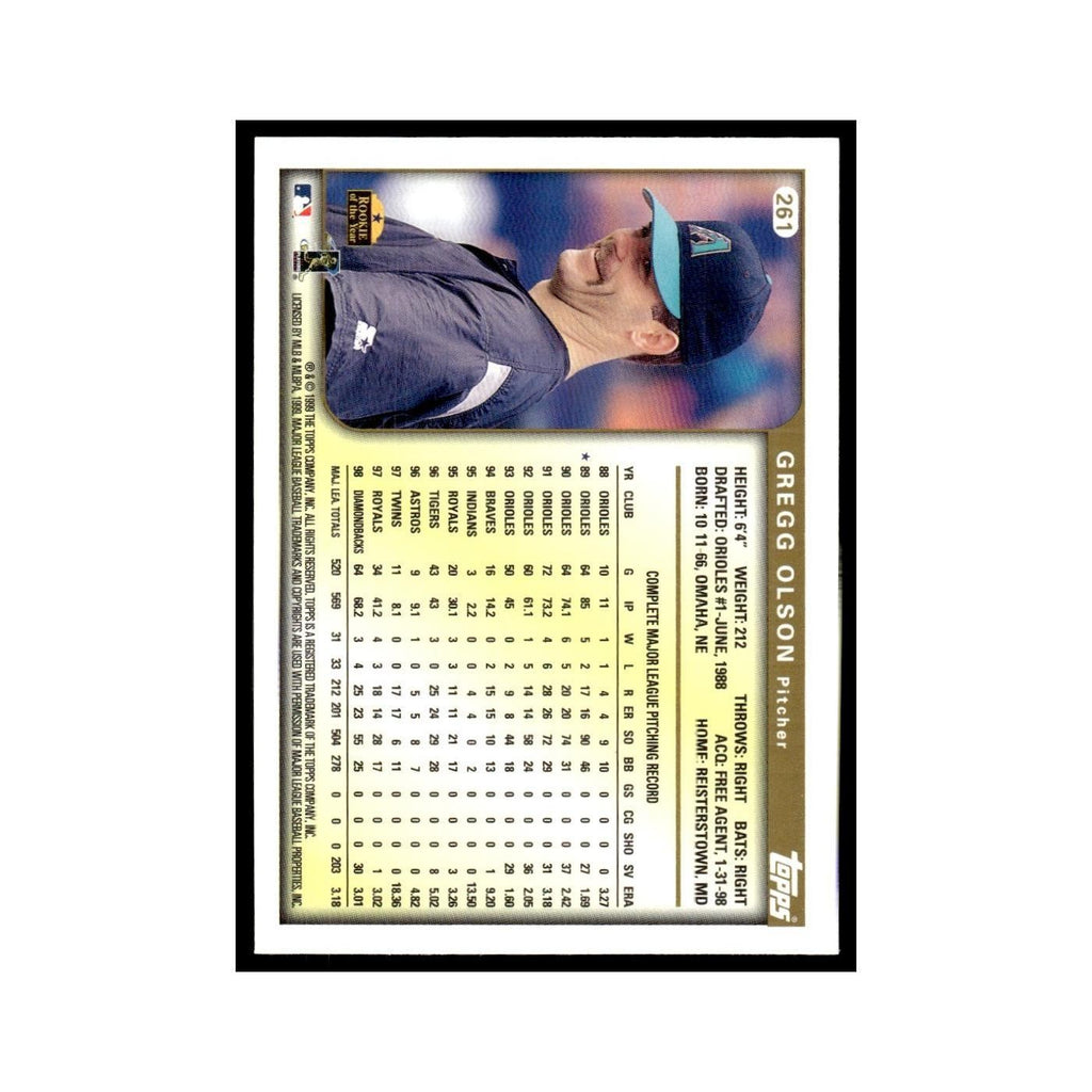 Gregg Olson 1999 Topps #261 Arizona Diamondbacks Baseball Card NM