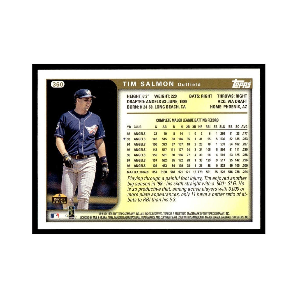 Tim Salmon 1999 Topps #360 Anaheim Angels Baseball Card NM