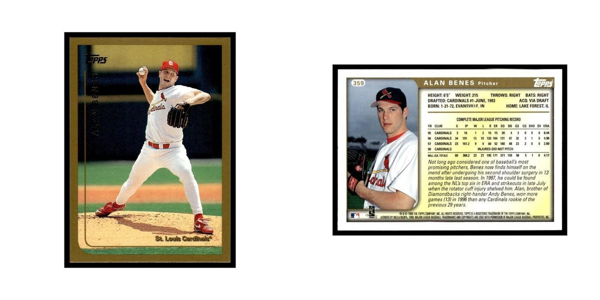 Alan Benes 1999 Topps #359 St. Louis Cardinals Baseball Card NM