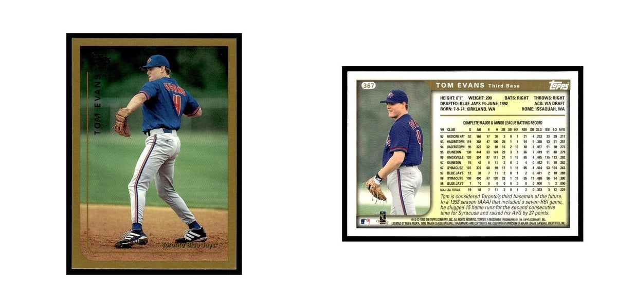 Tom Evans 1999 Topps #367 Toronto Blue Jays Baseball Card NM