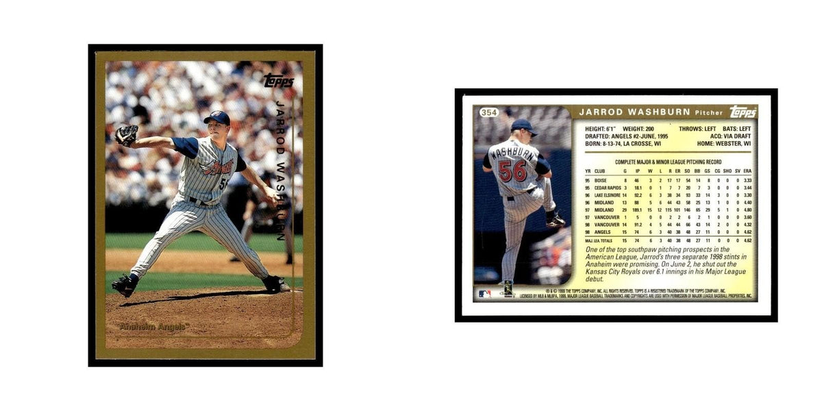 Jarrod Washburn 1999 Topps #354 Anaheim Angels Baseball Card NM