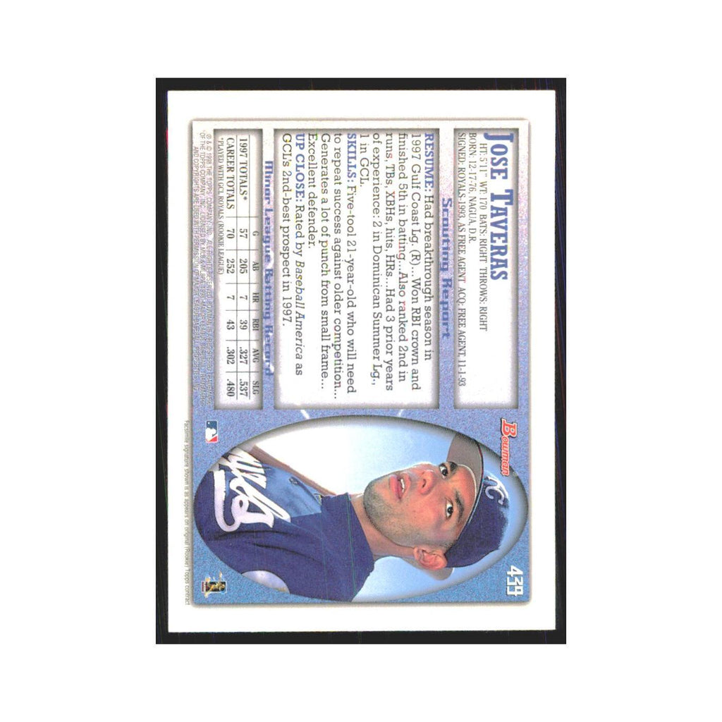 1998 Bowman Jose Taveras RC Royals #439