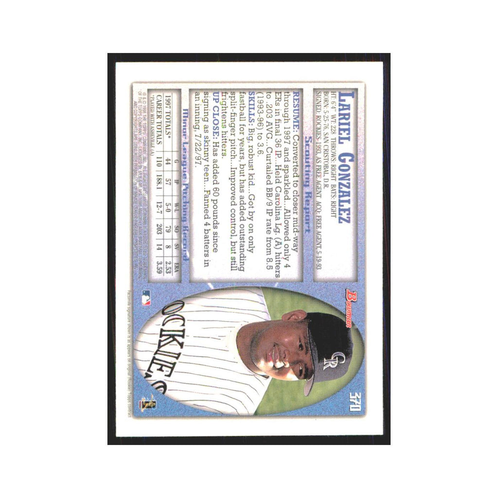 1998 Bowman Lariel Gonzalez RC Rockies #370