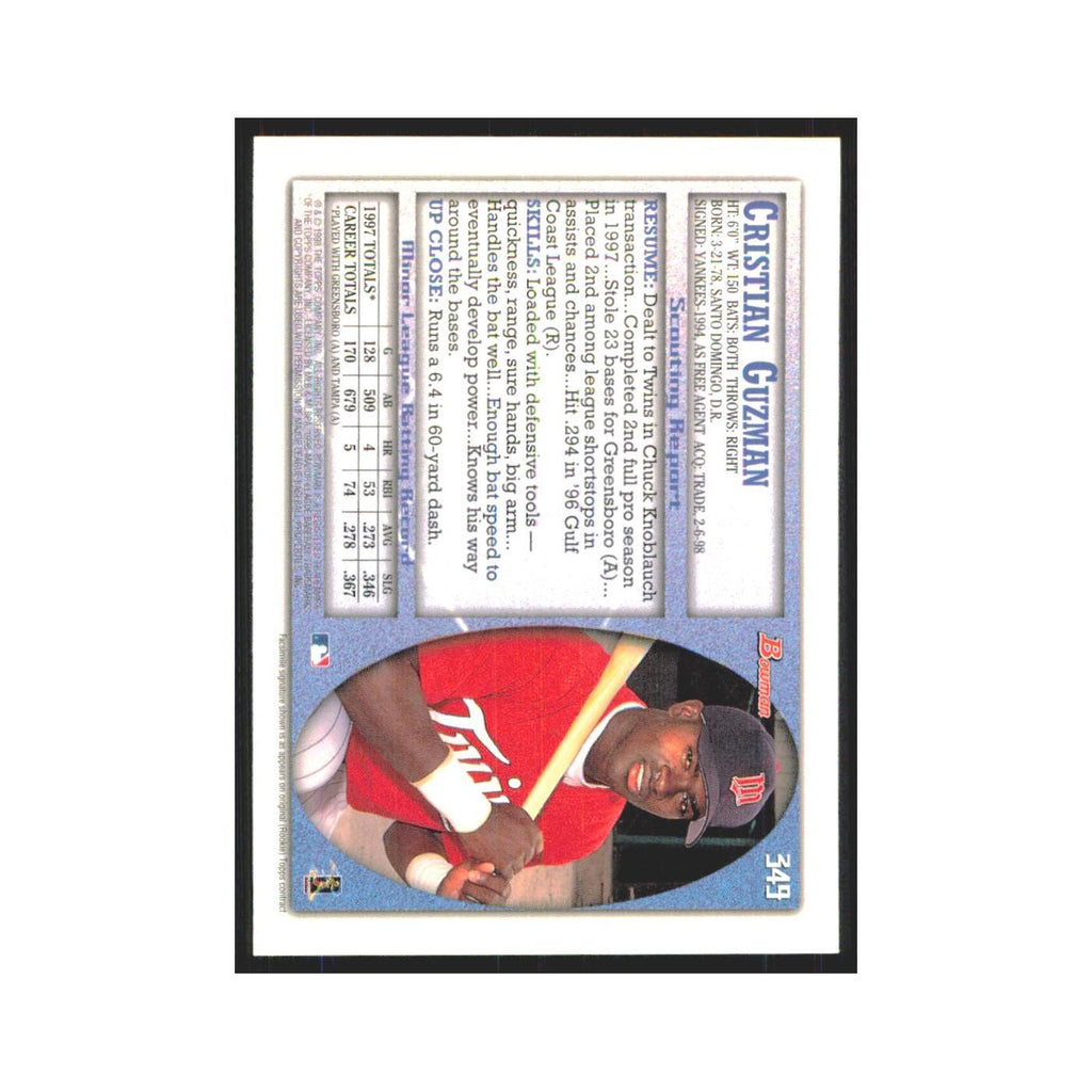 1998 Bowman Cristian Guzman RC Twins #349
