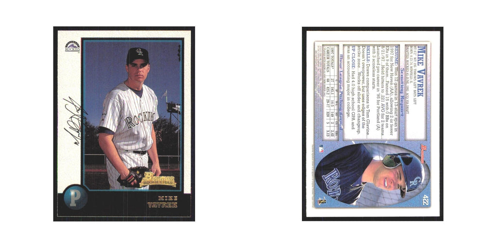 1998 Bowman Mike Vavrek RC Rockies #422