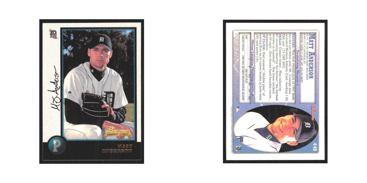 1998 Bowman Matt Anderson RC Tigers #440