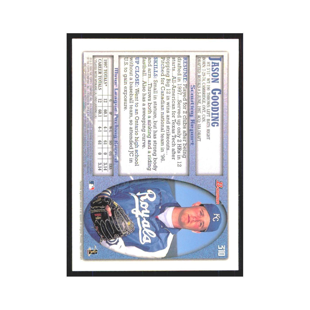1998 Bowman Jason Gooding RC Royals #310