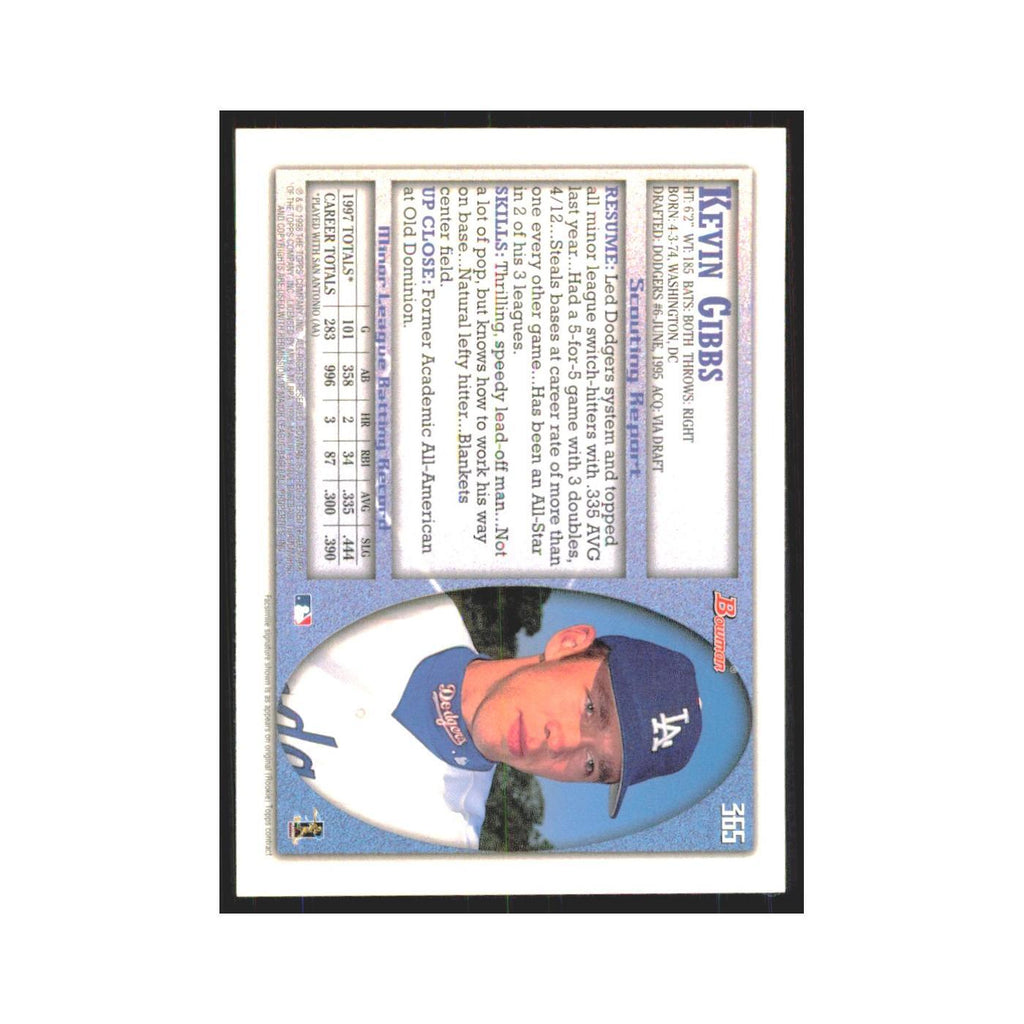1998 Bowman Kevin Gibbs RC Dodgers #365