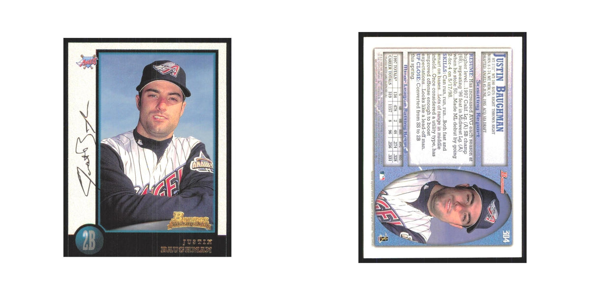 1998 Bowman Justin Baughman RC Angels #304
