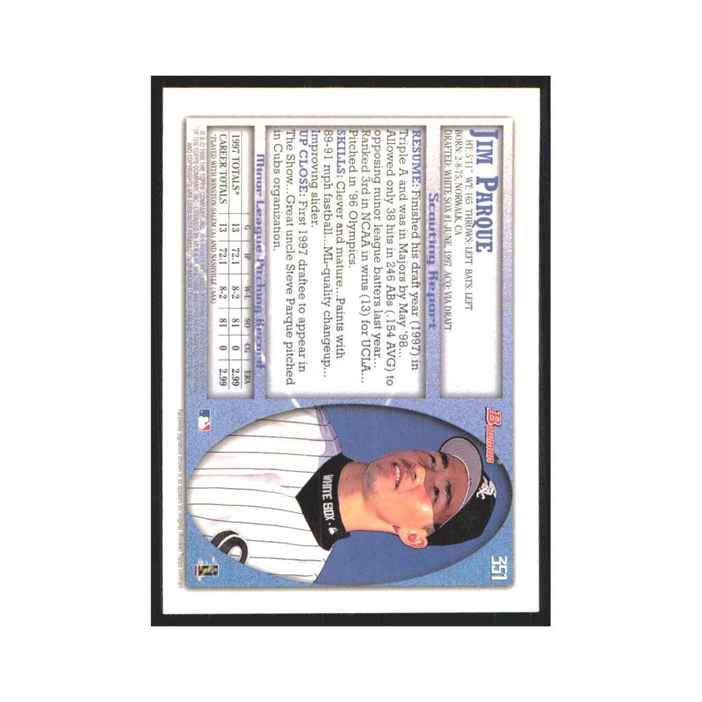 1998 Bowman Jim Parque RC White Sox #351