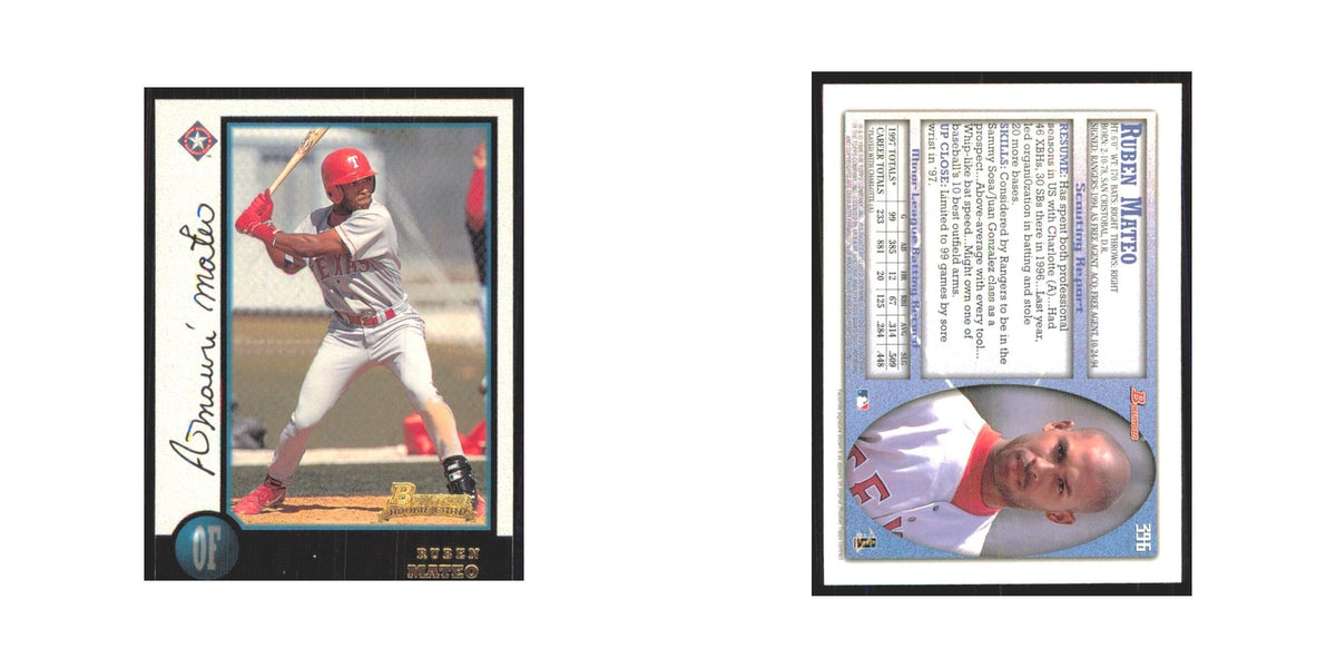 1998 Bowman Ruben Mateo RC Rangers #396