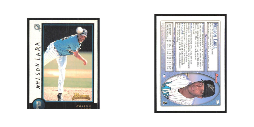 1998 Bowman Nelson Lara RC Florida Marlins #307