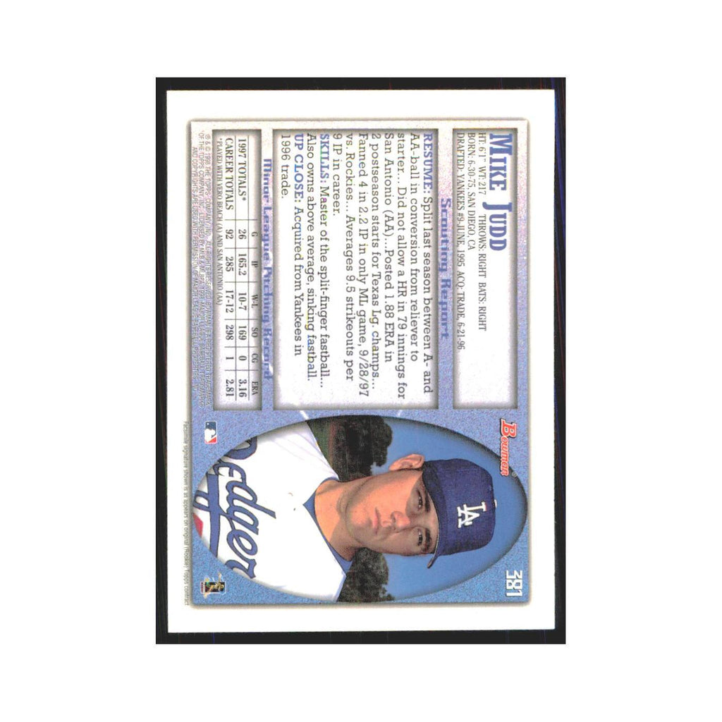 1998 Bowman Mike Judd RC Dodgers #381