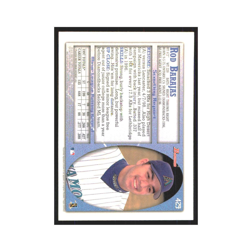 1998 Bowman Rod Barajas RC Diamondbacks #429