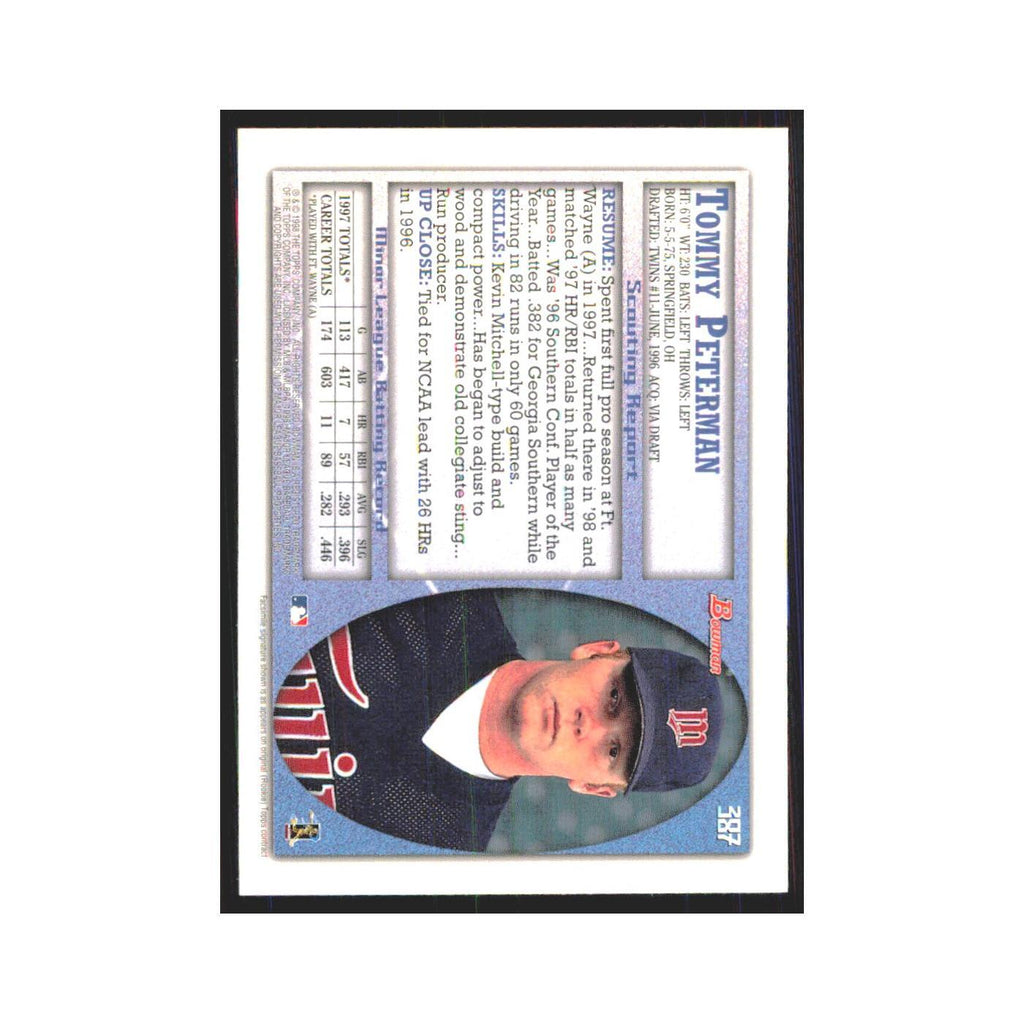 1998 Bowman Tommy Peterman RC Twins #387
