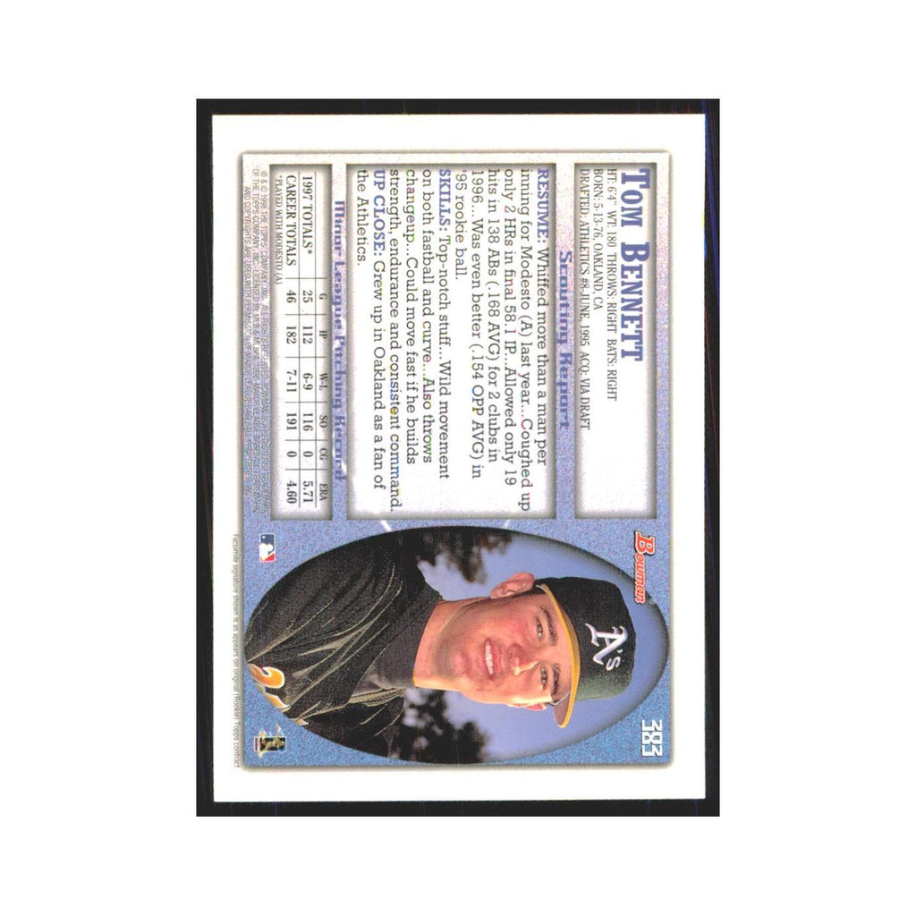 1998 Bowman Tom Bennett RC Athletics #383