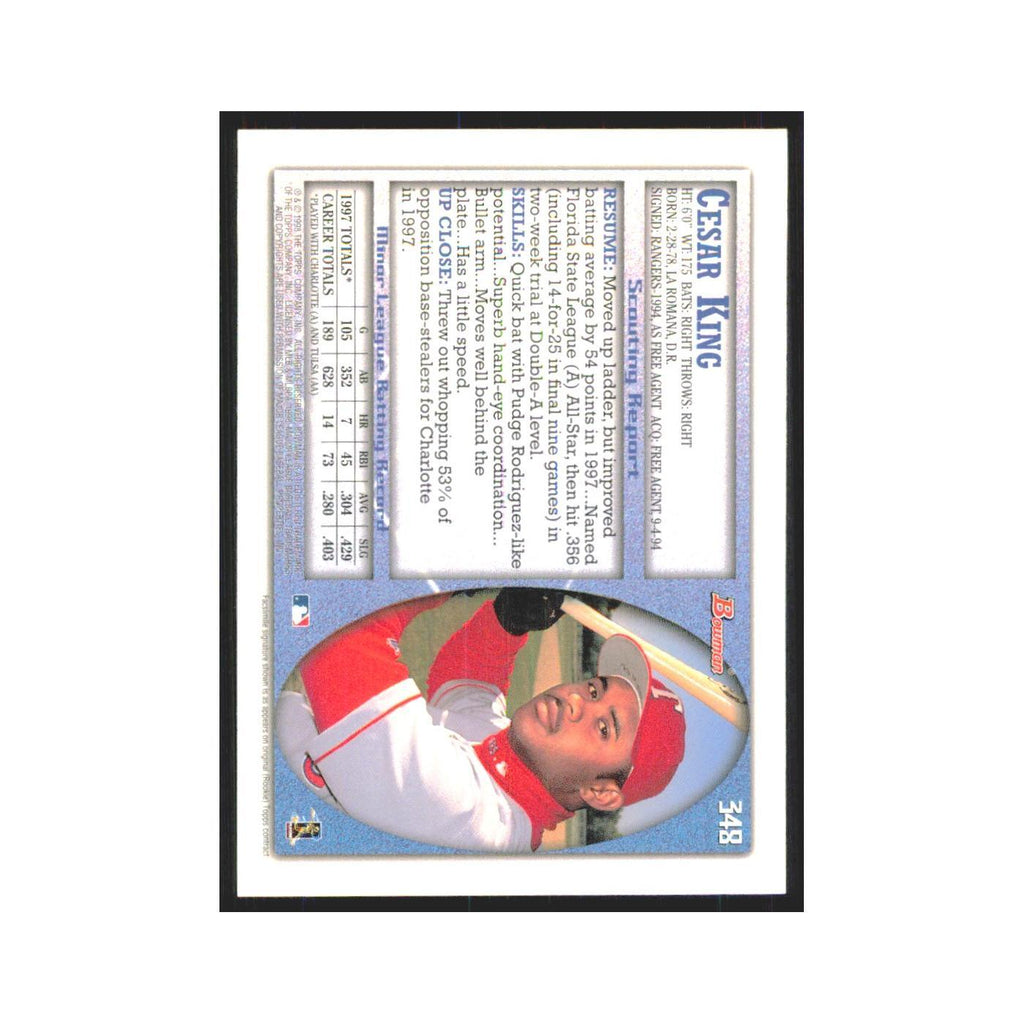 1998 Bowman Cesar King RC Rangers #348