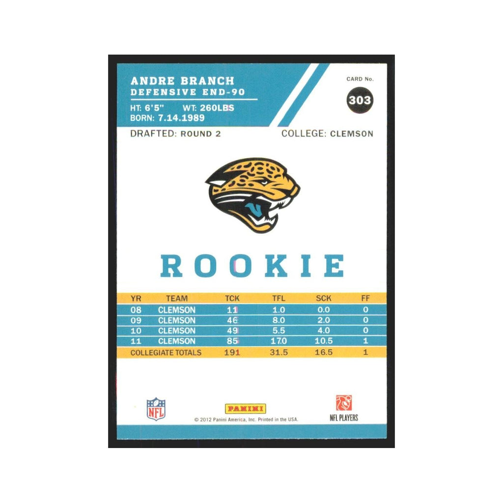 2012 Score Andre Branch RC Jaguars #303
