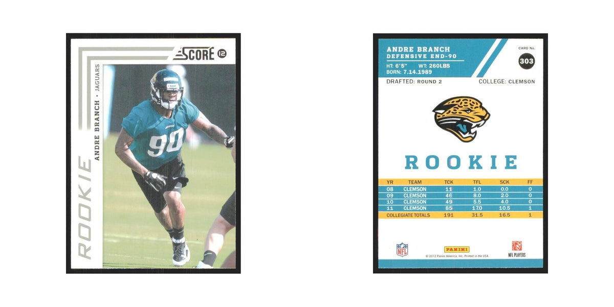 2012 Score Andre Branch RC Jaguars #303