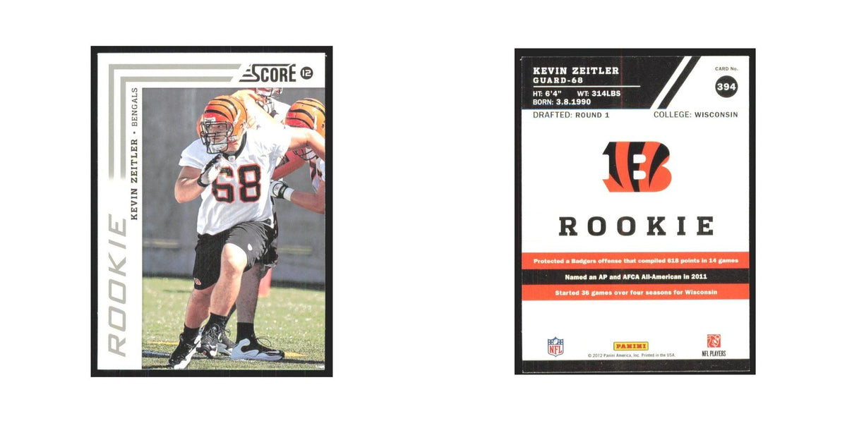 2012 Score Kevin Zeitler RC Bengals #394