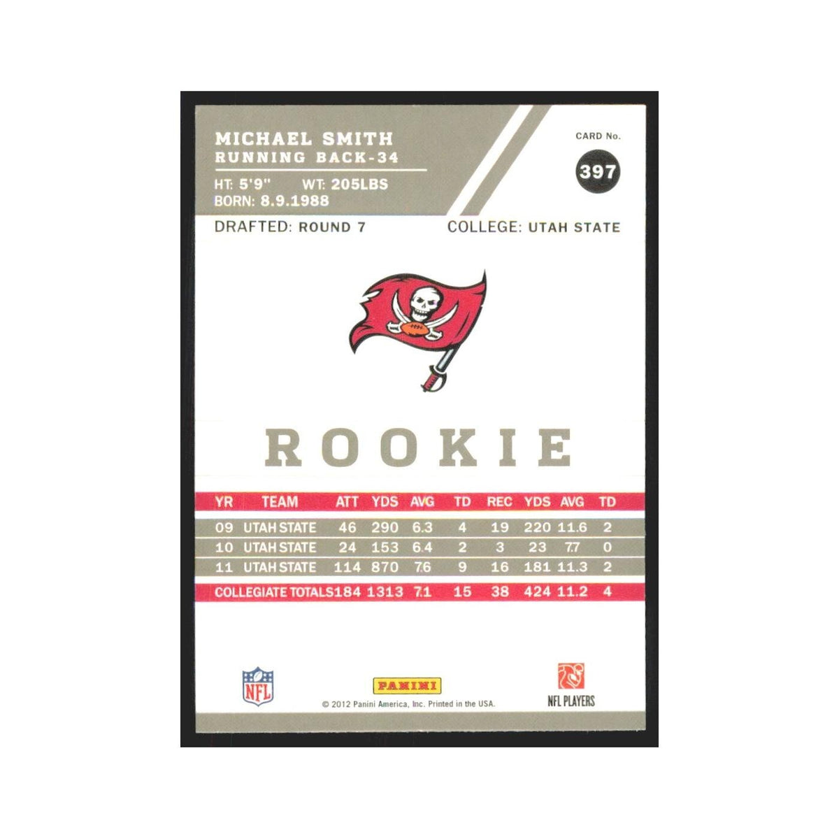 2012 Score Michael Smith RC Buccaneers #397